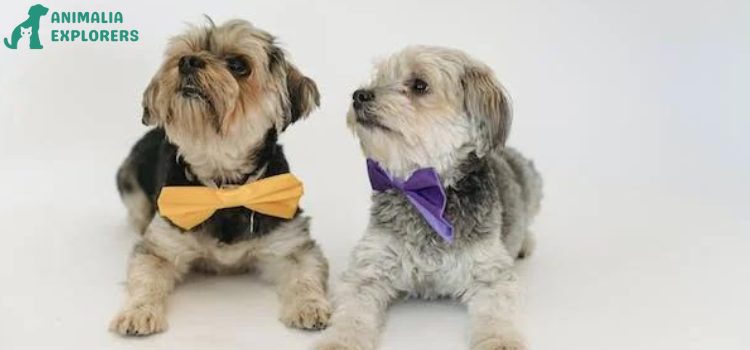 Two cute puppies wearing Bow Tie Collars